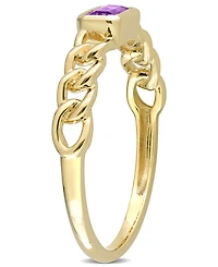 10K Yellow Gold or Rose Amethyst Link Ring