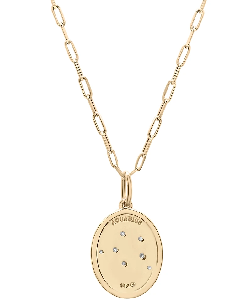 Wrapped Diamond Zodiac Constellation 18" Pendant Necklace (1/20 ct. tw) 10k Yellow Gold, Exclusively at Macy's