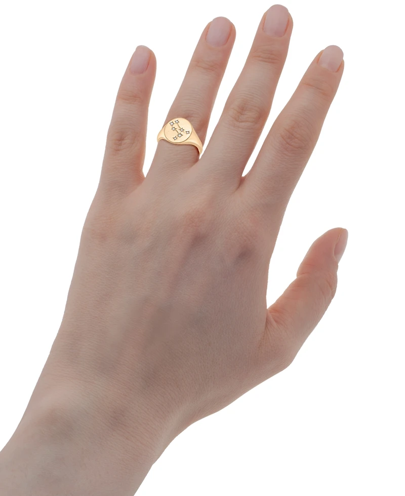Wrapped Diamond Gemini Constellation Ring (1/20 ct. t.w.) in 10k Gold, Created for Macy's