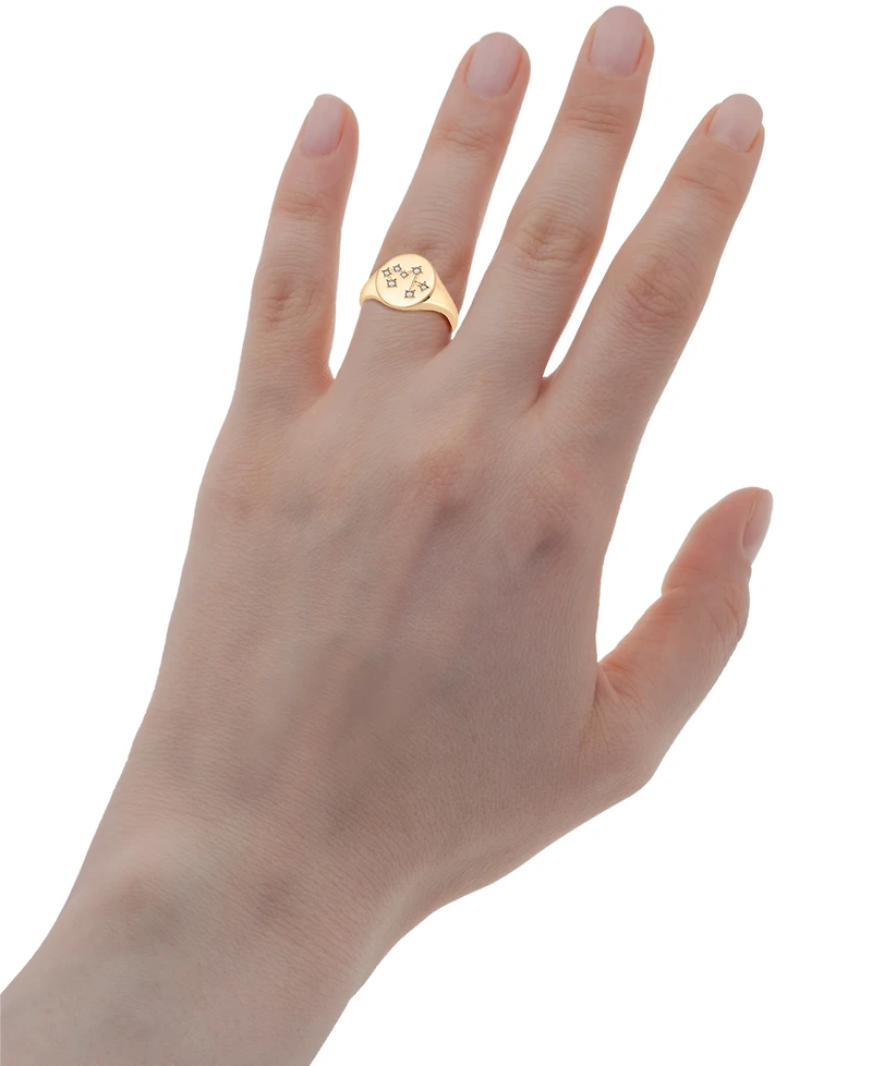 Wrapped Diamond Sagittarius Constellation Ring (1/20 ct. t.w.) in 10k Gold, Created for Macy's