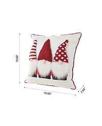 Glitzhome Heavy Knitted Gnome Pillow, 18" x 18"