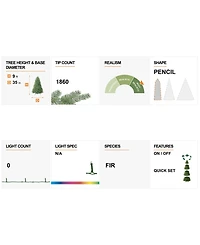 Glitzhome 9' Tinsel Artificial Christmas Tree