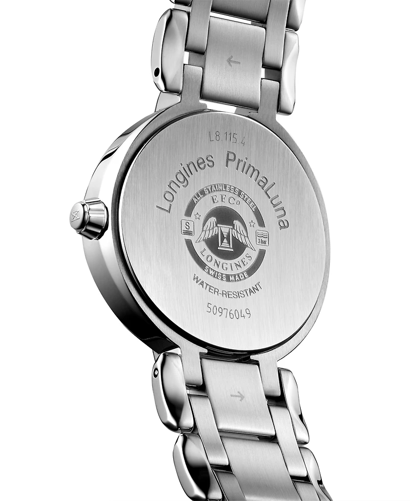 Longines Women's Swiss Diamond (1/20 ct. t.w.) Stainless Steel Bracelet Watch 30mm