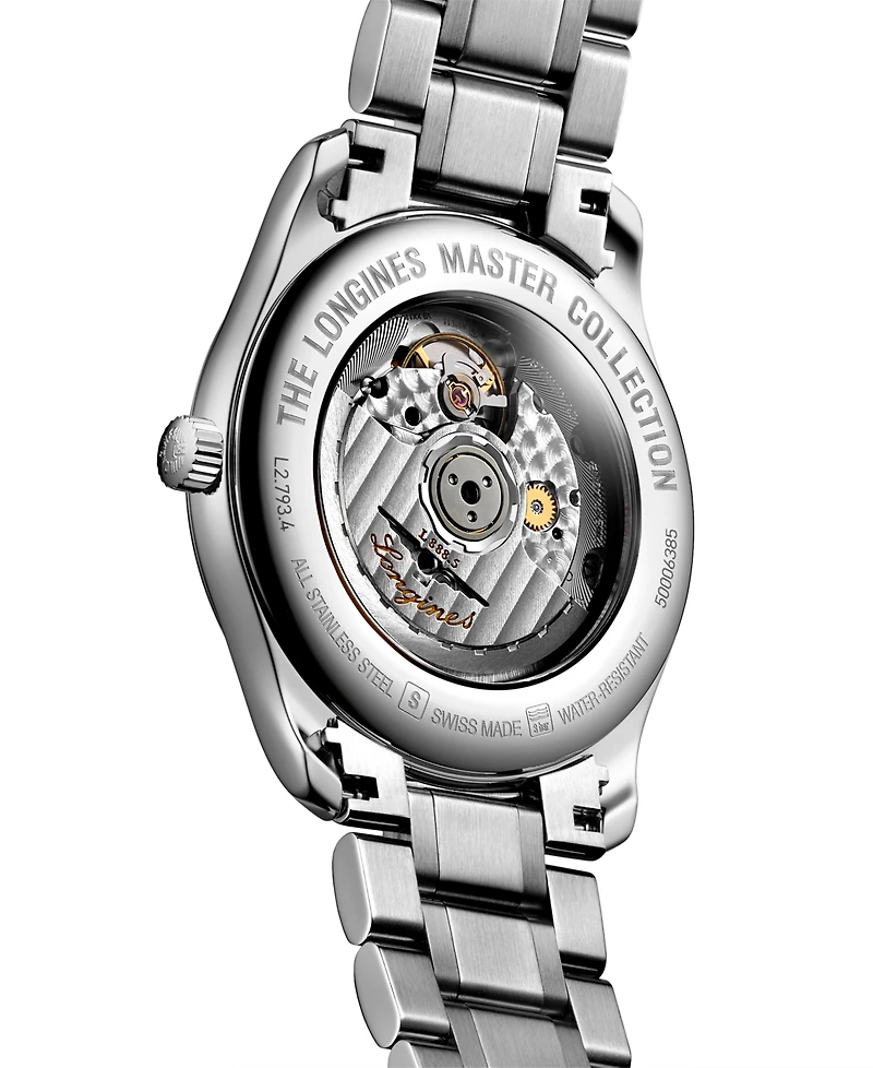 Longines Men's Swiss Automatic Silver-Tone Stainless Steel Bracelet Watch 40mm