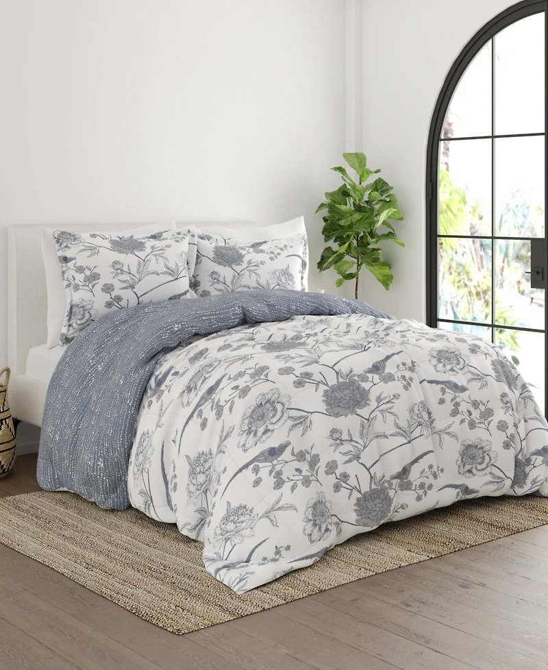 ienjoy Home Molly Botanicals Reversible 3-Pc. Comforter Set, King/California King