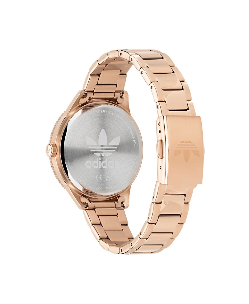 adidas Unisex Three Hand Edition Three Small Rose Gold-Tone Stainless Steel Bracelet Watch 36mm