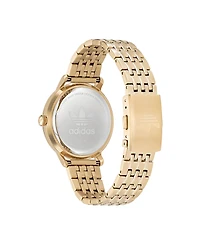 adidas Unisex Three Hand Code One Gold-Tone Stainless Steel Bracelet Watch 38mm