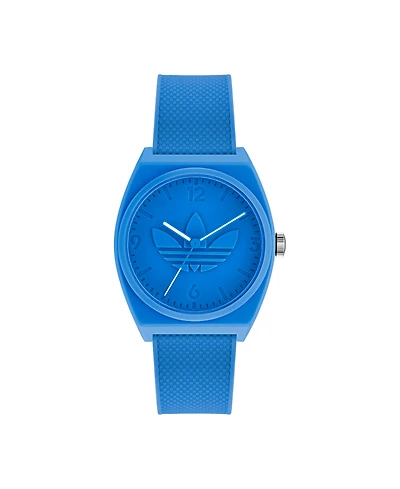 adidas Unisex Three Hand Project Two Blue Resin Strap Watch 38mm