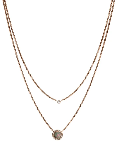 Val Double Gray Mother of Pearl Disc Pendant Necklace