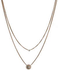 Val Double Gray Mother of Pearl Disc Pendant Necklace