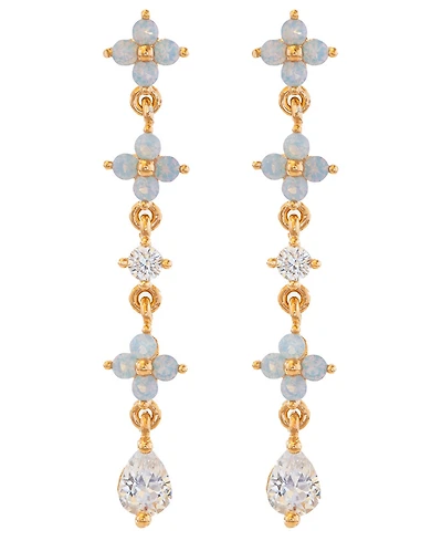 Girls Crew Blue Blossom Love Dangle Earrings