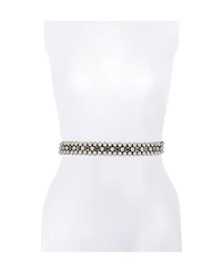 kate spade new york Women's Imitation Pearl Bridal Satin Bow Belt