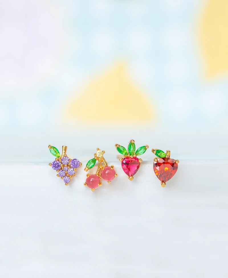 Girls Crew Fruit Basket Stud Earring Set
