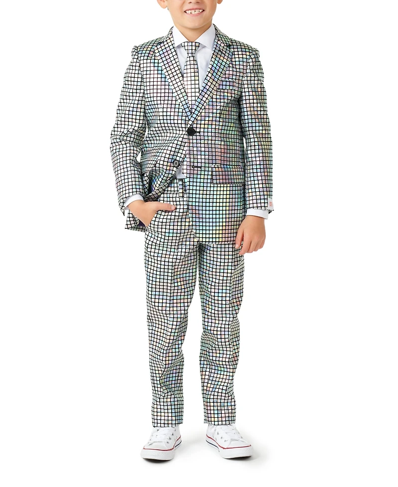 OppoSuits Toddler and Little Boys Metallic Disco Ball Party Suit, 3-Piece Set