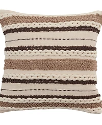 Saro Lifestyle Striped Woven Decorative Pillow, 20" x 20"