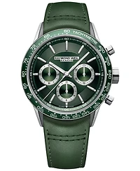 Raymond Weil Men's Swiss Automatic Chronograph Freelancer Green Leather Strap Watch 43.5mm
