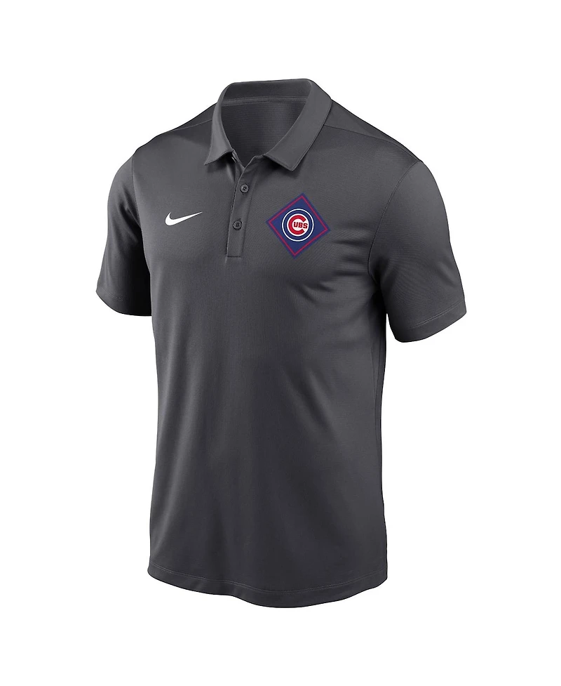 Men's Nike Anthracite Chicago Cubs Diamond Icon Franchise Performance Polo Shirt