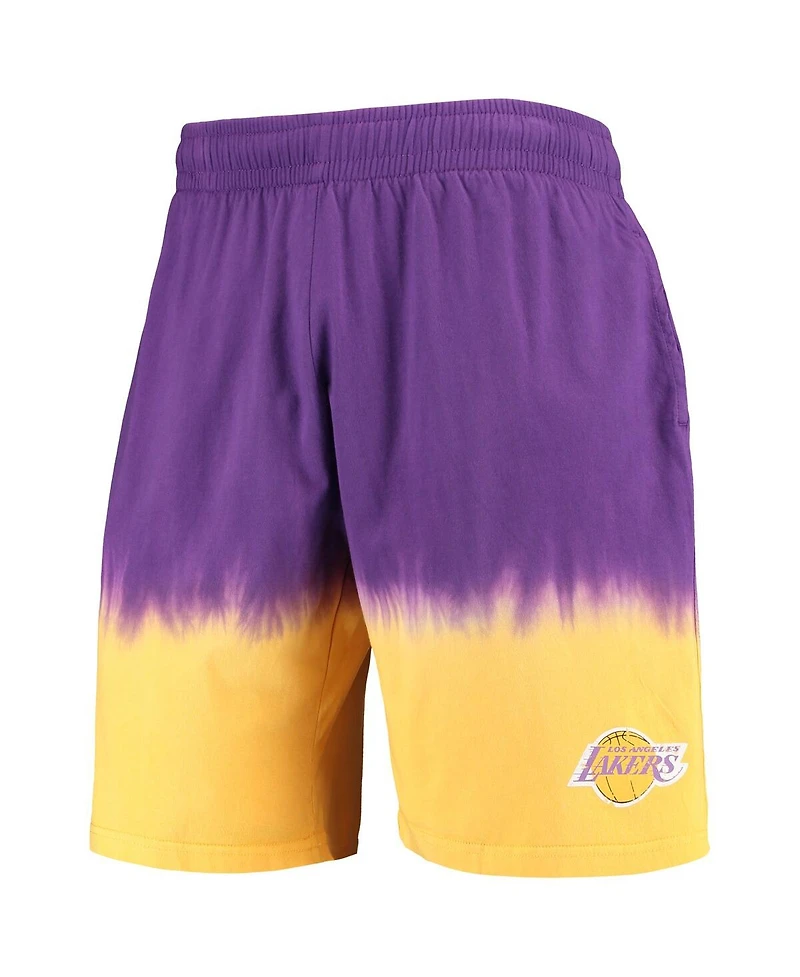 Men's Mitchell & Ness Purple, Gold Los Angeles Lakers Hardwood Classics Authentic Shorts
