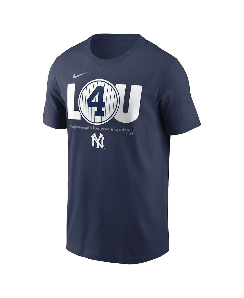 Men's Nike Lou Gehrig Navy New York Yankees Cooperstown Collection Day Retired Number T-shirt