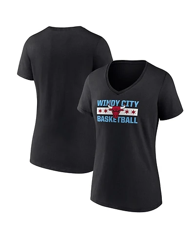 Women's Fanatics Black Chicago Bulls Hometown Collection T-shirt
