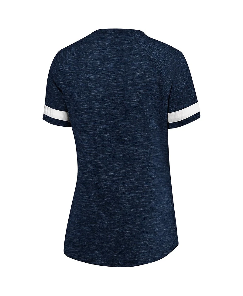 Women's Fanatics Navy and White Utah Jazz Showtime Winning with Pride Notch Neck T-shirt