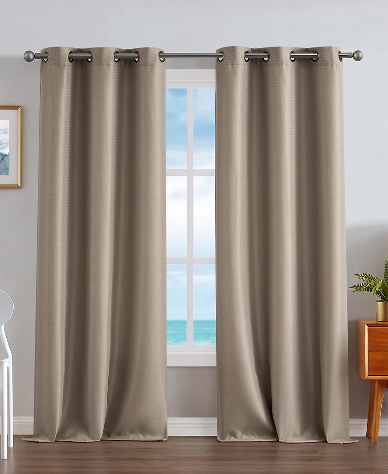 Nautica Milton Thermal Woven Room Darkening Grommet Window Curtain Panel Set, 38" x 96"