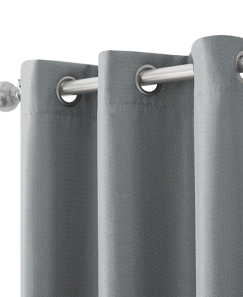 Nautica Milton Thermal Woven Room Darkening Grommet Window Curtain Panel Set, 38" x 96"