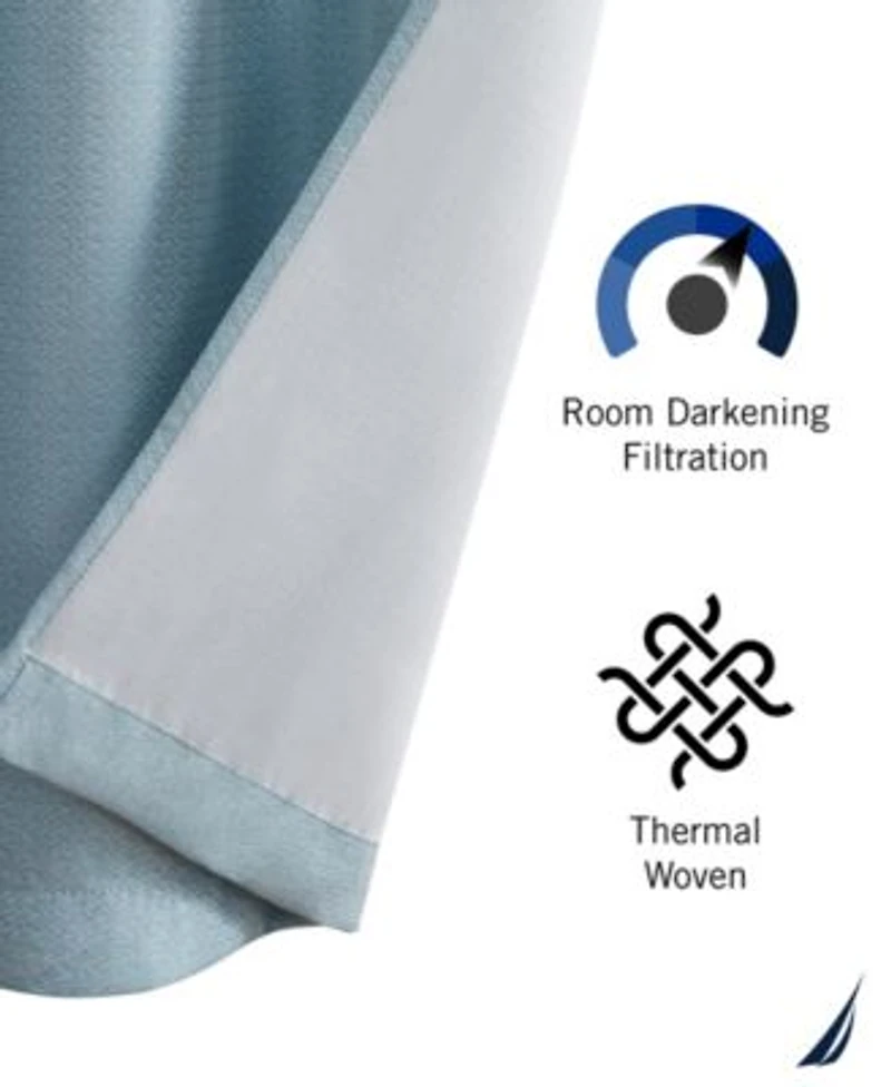 Nautica Milton Thermal Woven Room Darkening Grommet Window Curtain Panel Pair Dusty Collection