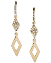 Karl Lagerfeld Paris Gold-Tone Pave Geometric Drop Earrings