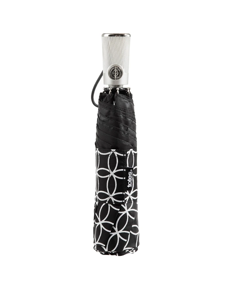 Totes Water Repellent Auto Open Close Folding Umbrella with Sunguard