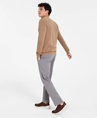 Club Room Mens Quarter Zip Textured Cotton Sweater Solid Pocket T Shirt Four Way Stretch Pants Created For Macys