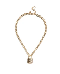 Coach Quilted Padlock Necklace