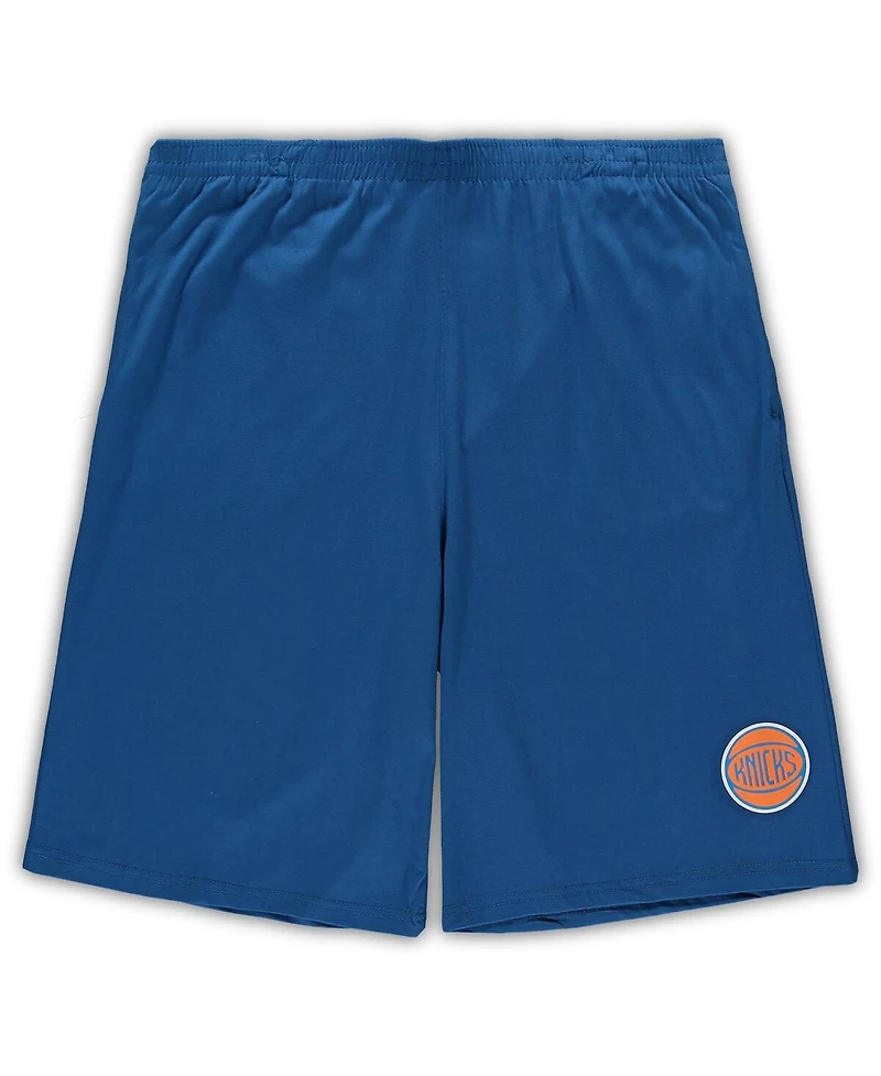 Men's Concepts Sport Orange, Blue New York Knicks Big and Tall T-shirt Shorts Sleep Set