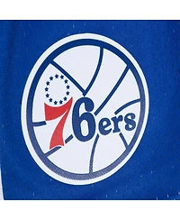 Men's Mitchell & Ness Red, Royal Philadelphia 76ers 1996/97 Hardwood Classics Fadeaway Reload 3.0 Swingman Shorts