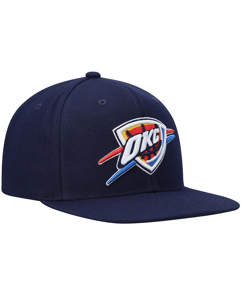 Men's Mitchell & Ness Navy Oklahoma City Thunder Ground 2.0 Snapback Hat