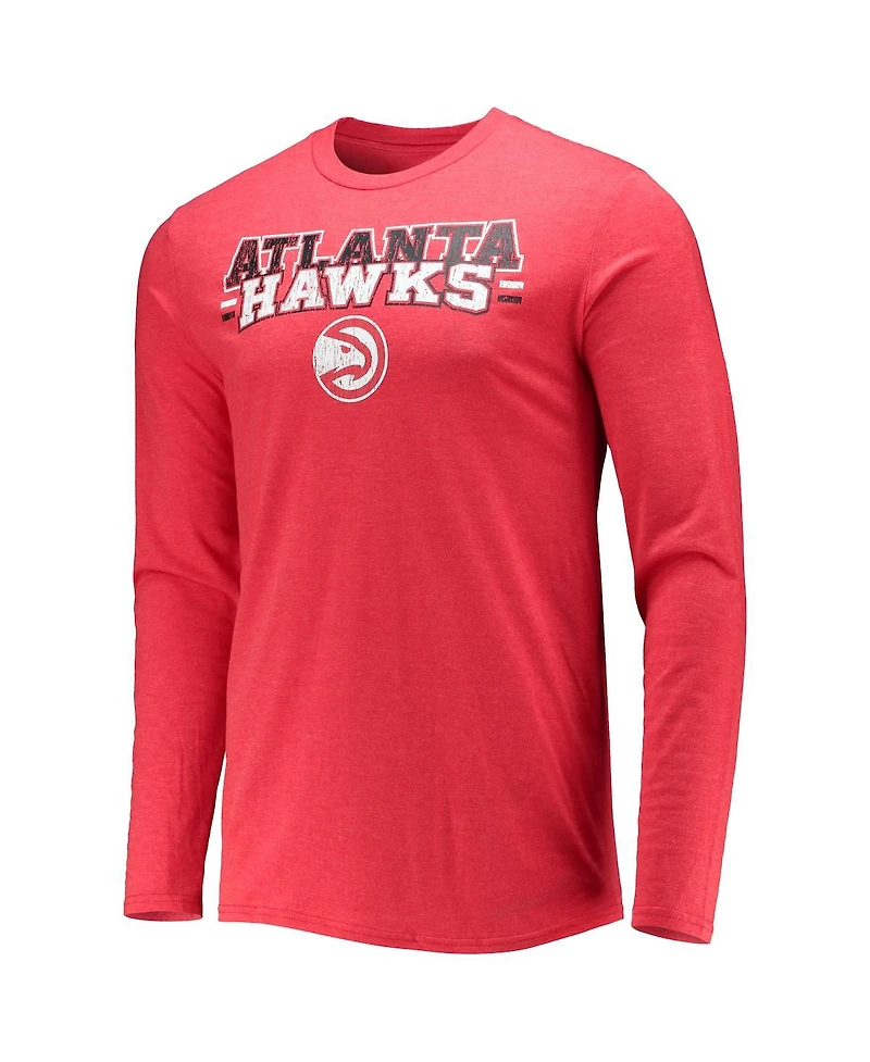 Men's Concepts Sport Black, Red Atlanta Hawks Long Sleeve T-shirt and Pants Sleep Set