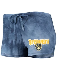 Women's Concepts Sport Navy Milwaukee Brewers Billboard Racerback Tank Top and Shorts Set