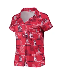 Women's Concepts Sport Red St. Louis Cardinals Flagship Allover Print Top and Shorts Sleep Set