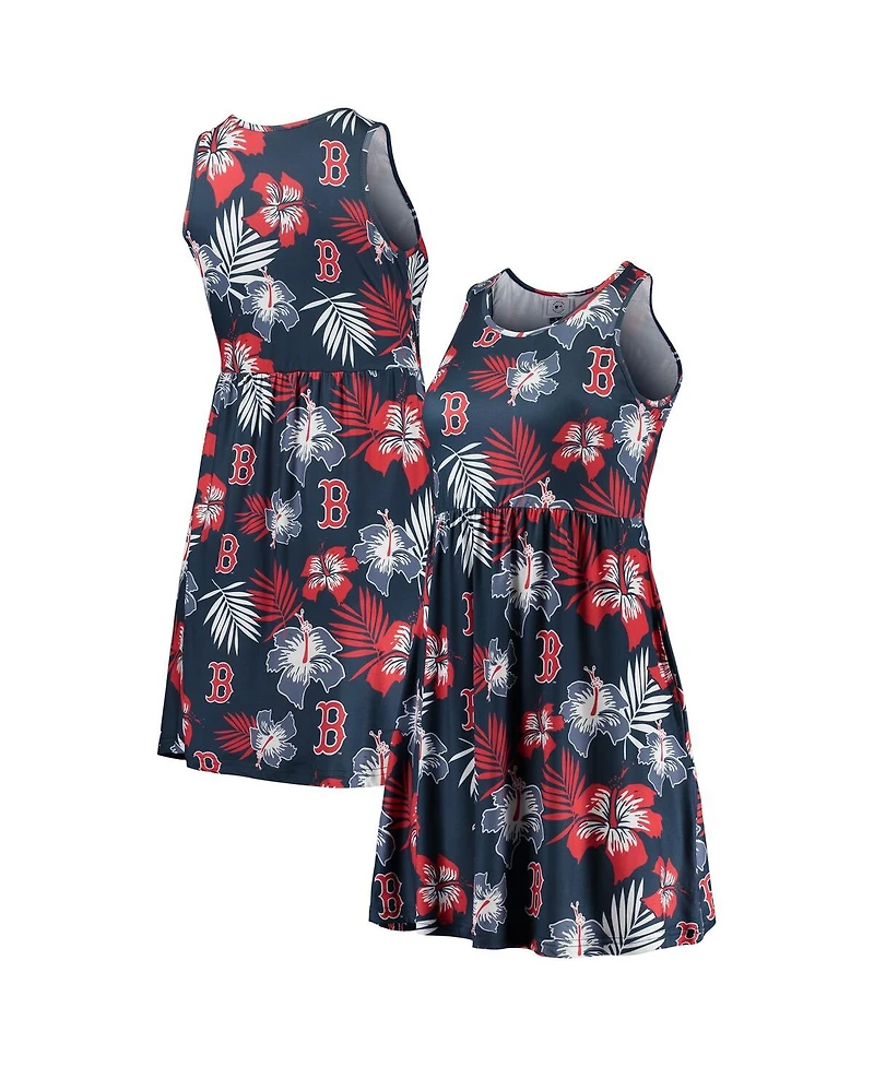 Women's Foco Navy Boston Red Sox Floral Sundress