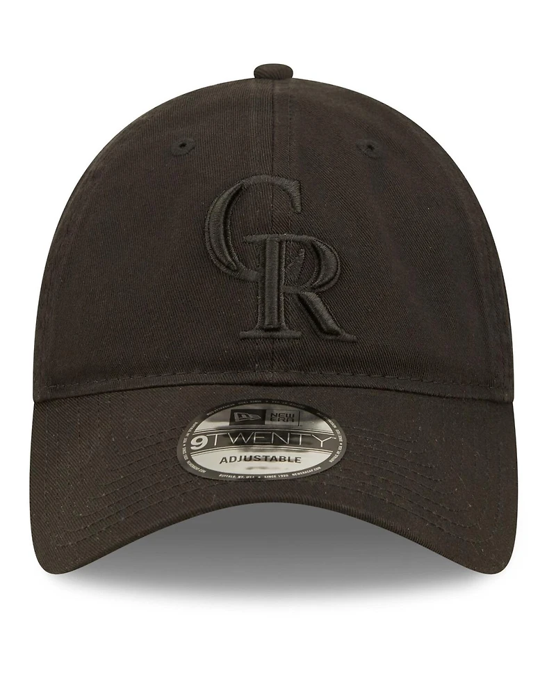 Men's New Era Colorado Rockies Black on Black Core Classic 2.0 9TWENTY Adjustable Hat