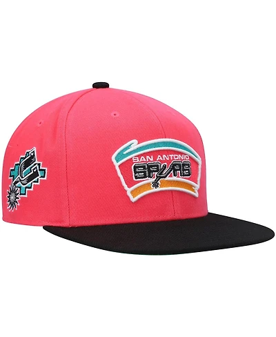 Men's Mitchell & Ness Pink San Antonio Spurs Hardwood Classics Snapback Hat