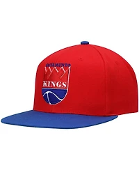 Men's Mitchell & Ness Red and Royal Sacramento Kings Hardwood Classics Snapback Hat