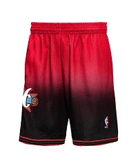 Men's Mitchell & Ness Black, Red Philadelphia 76Ers 2000/01 Hardwood Classics Fadeaway Reload 3.0 Swingman Shorts
