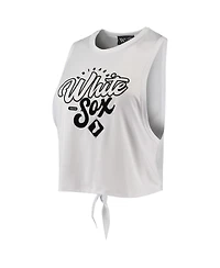 Women's The Wild Collective White Chicago Sox Open Back Twist-Tie Tank Top