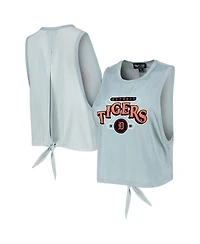 Women's The Wild Collective Light Blue Detroit Tigers Open Back Twist-Tie Tank Top