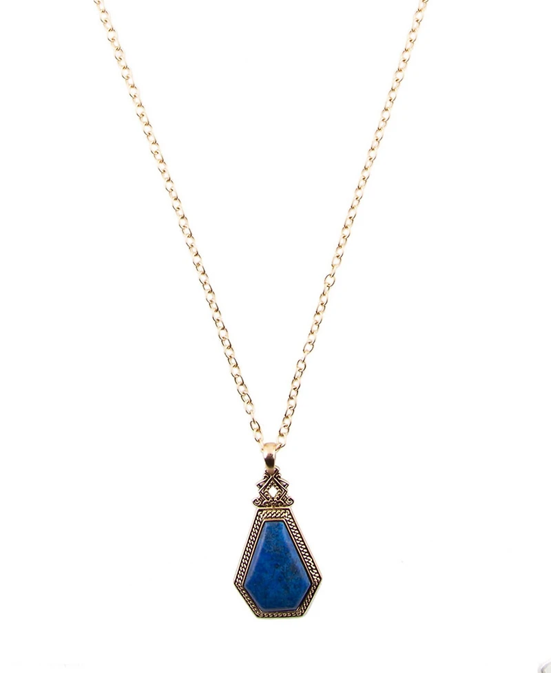 Barse Tribeca Genuine Lapis Long Pendant Necklace