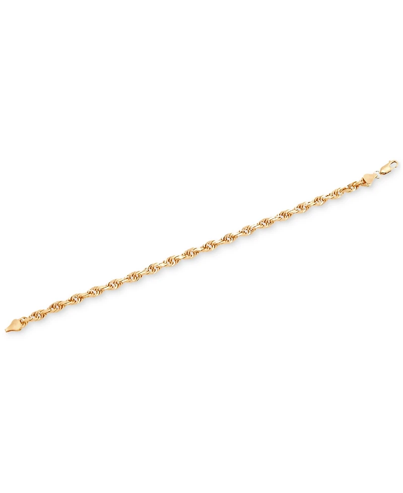 Men's Glitter Rope Bracelet in 10k Gold