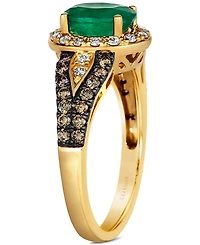 Le Vian Emerald (7/8 ct. t.w.) & Diamond (1/2 ct. t.w.) Halo Ring in 14k Gold