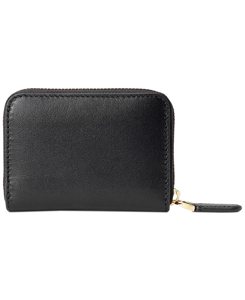 Women's Full-Grain Leather Small Zip Continental Wallet
