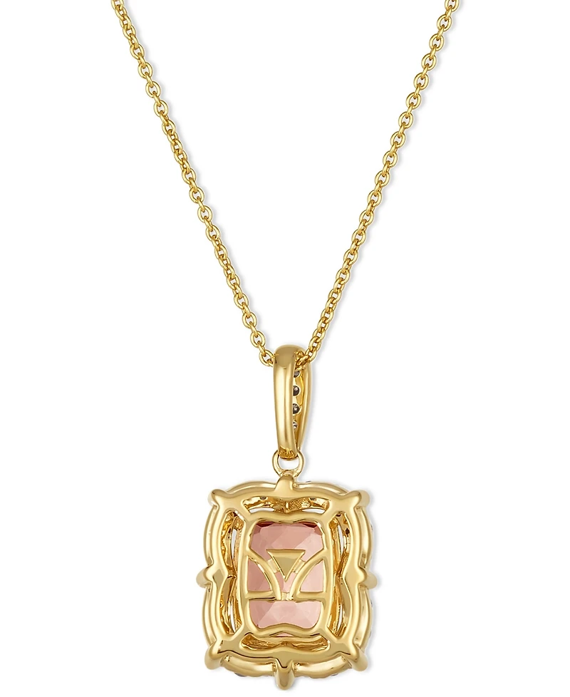 Le Vian Peach Morganite (1-1/2 ct. t.w.) & Diamond (1/4 ct. t.w.) 20" Adjustable Pendant Necklace in 14k Gold